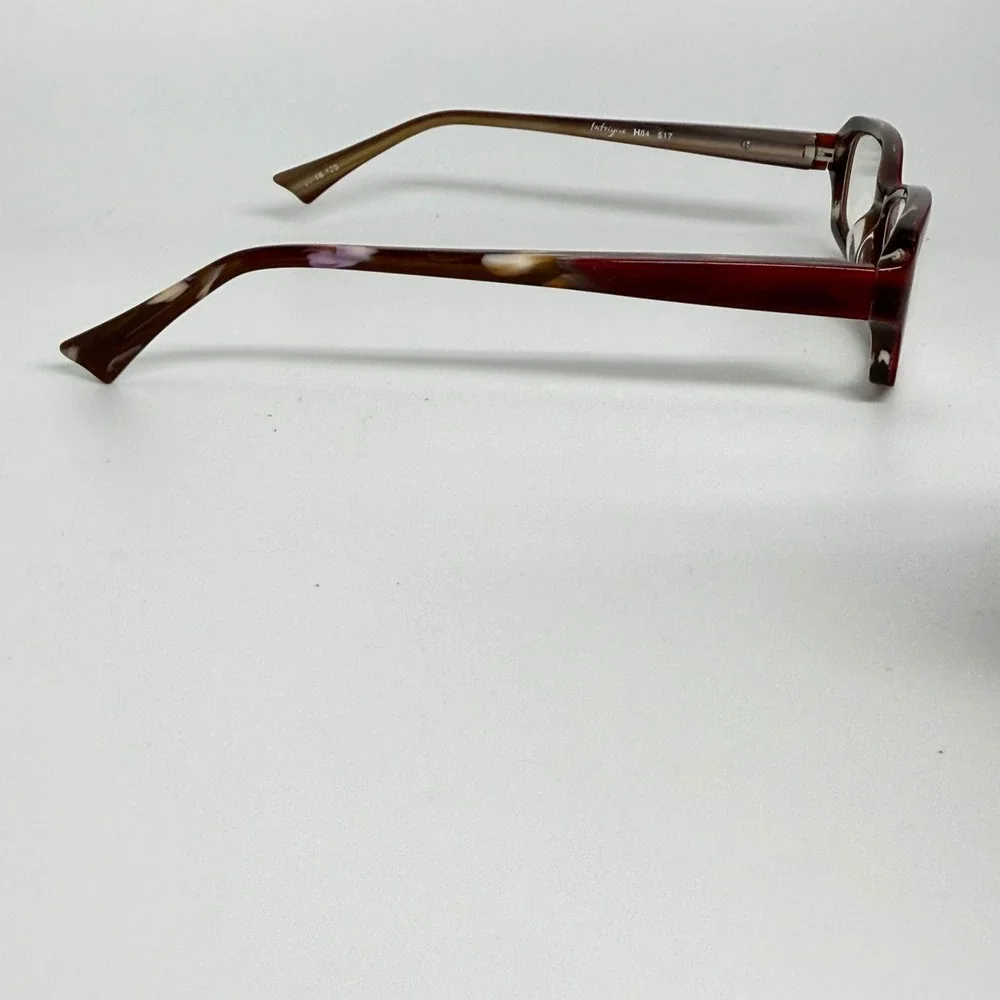 Intrigue H84 517 Womens Eyeglasses Frames Red Tortoise Rectangle 52-16-135 Japan